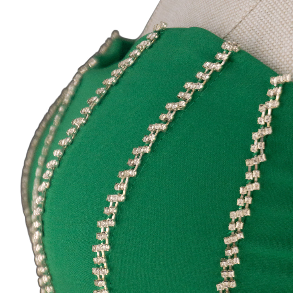 Corset Midi Dress with Rhinestones — Elegance in Motion