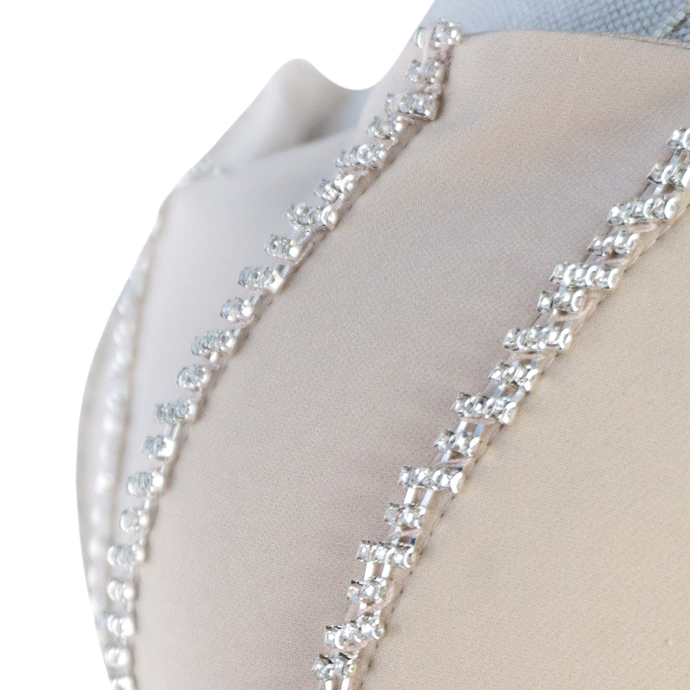 Draped Midi Dress with Rhinestone Corset — Pure Sophistication