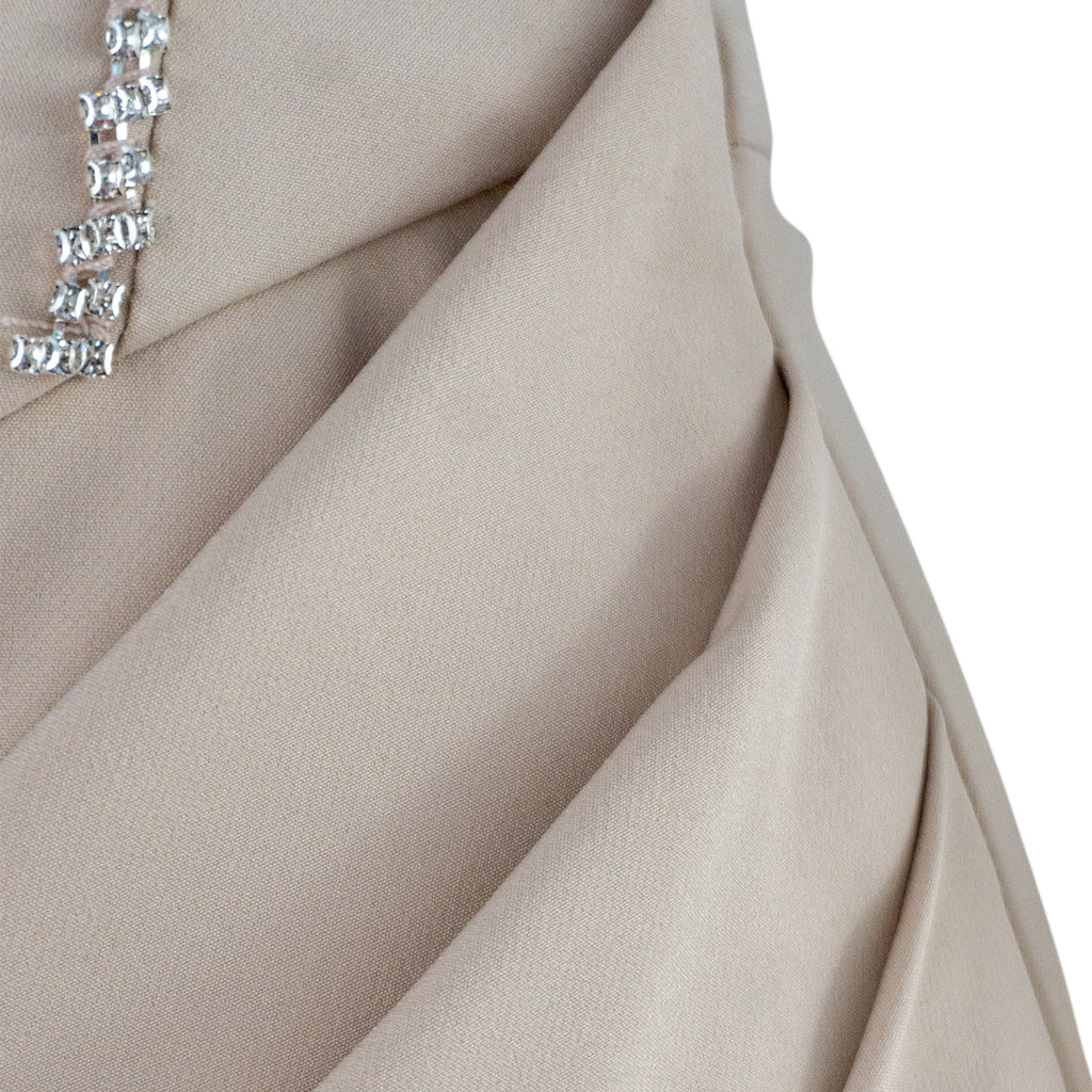 Draped Midi Dress with Rhinestone Corset — Pure Sophistication