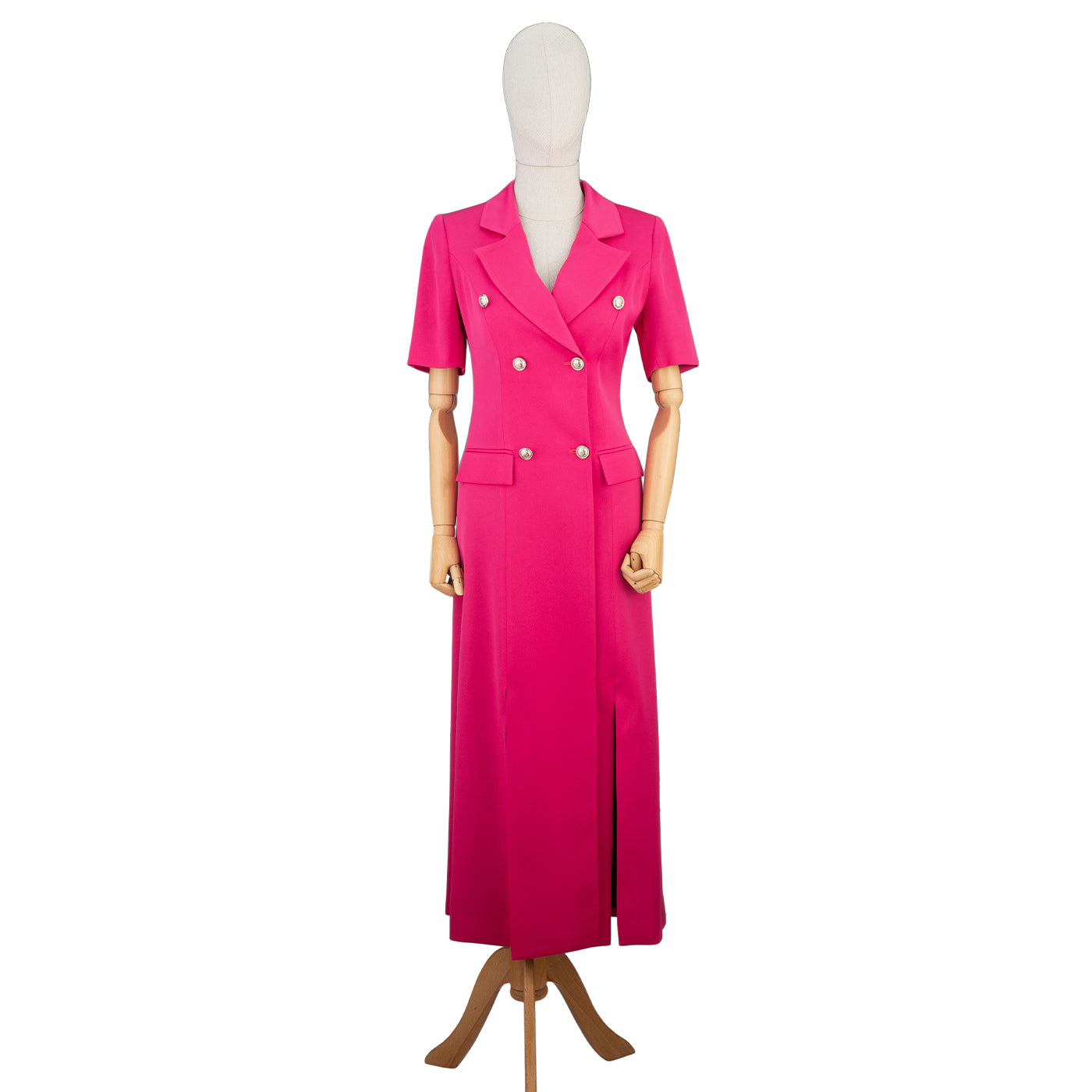 Fuchsia Double-Breasted Blazer Dress – Bold, Chic &amp; Empowering