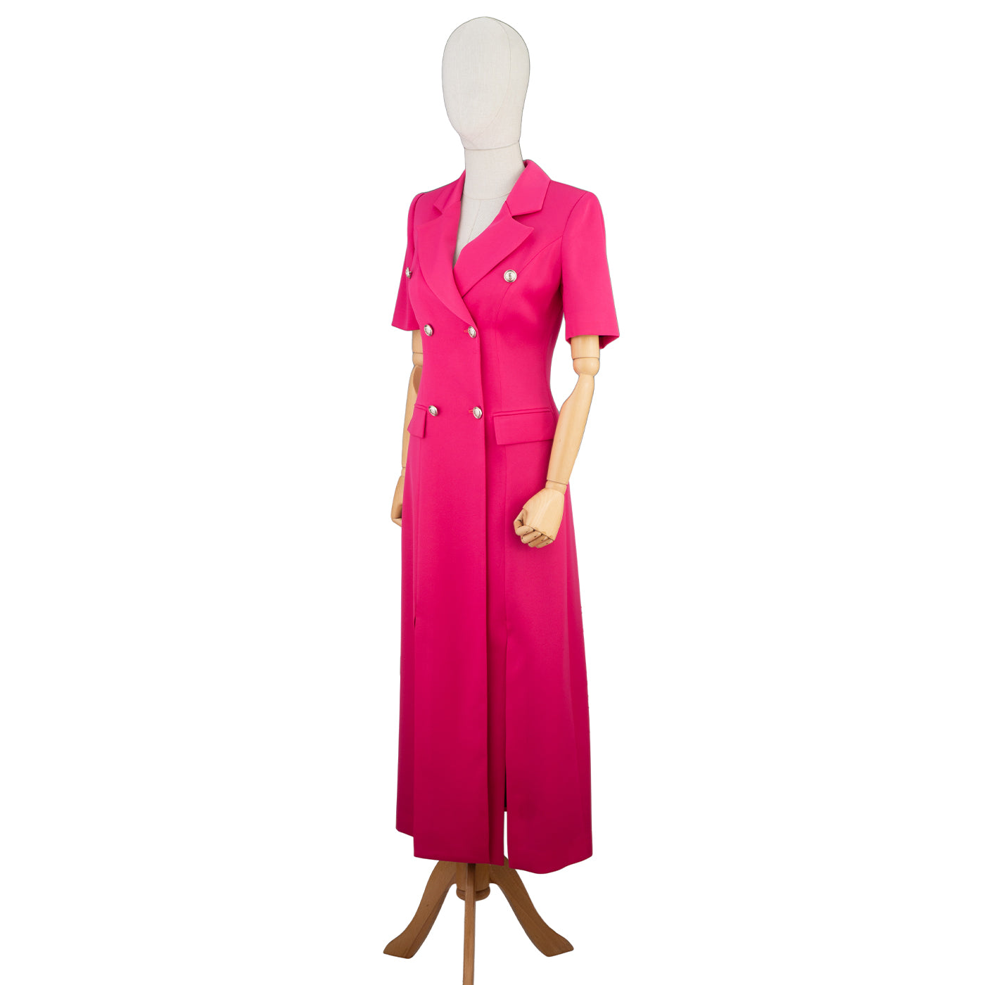 Fuchsia Double-Breasted Blazer Dress – Bold, Chic &amp; Empowering