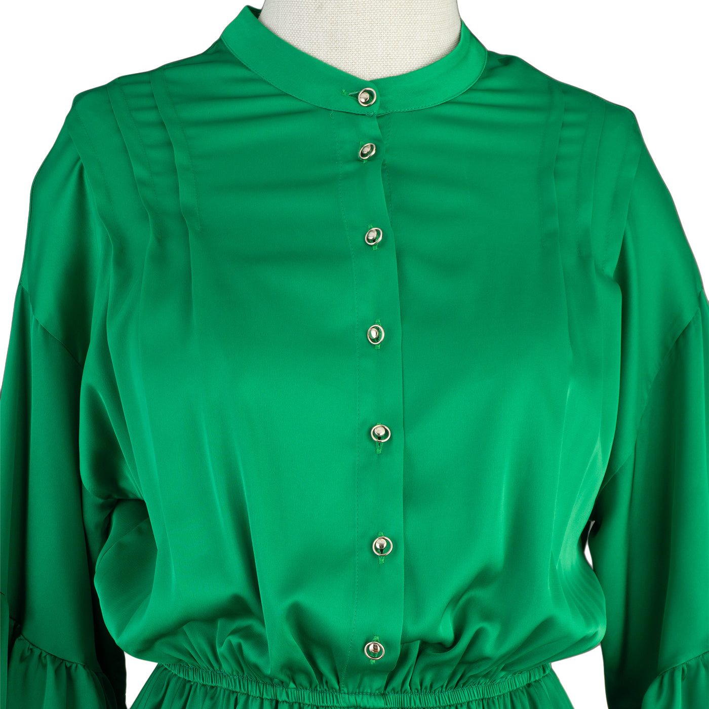 Green Ruffled Mini Dress with Lace Details – Playful &amp; Feminine