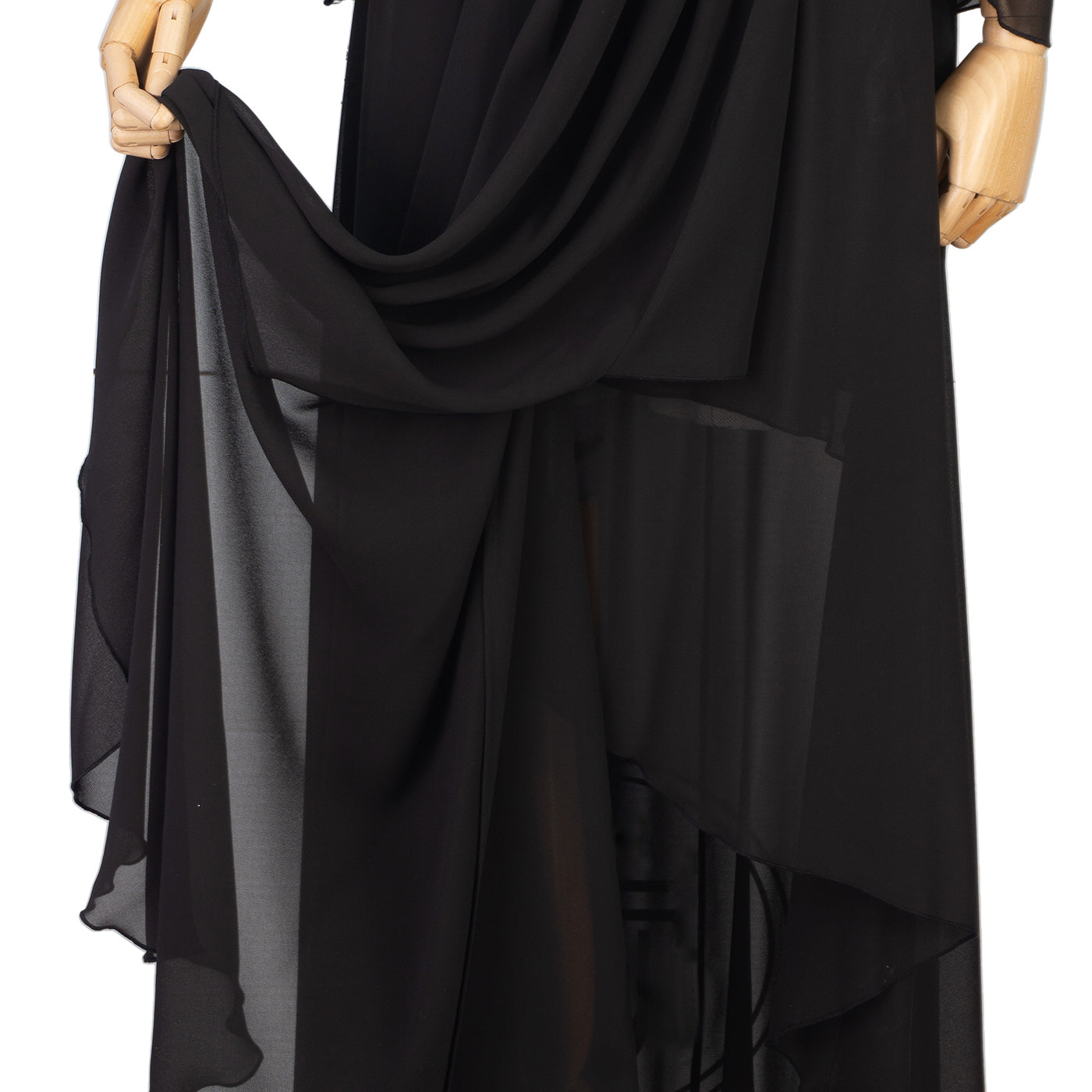 Black Chiffon Cold-Shoulder Dress – Drama &amp; Elegance Combined