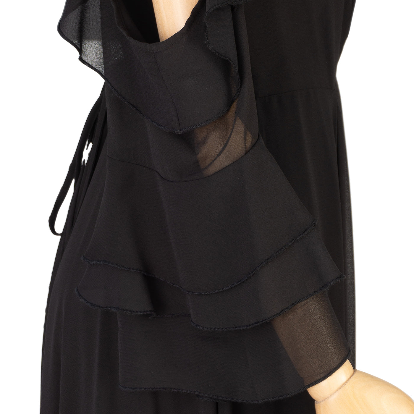 Black Chiffon Cold-Shoulder Dress – Drama &amp; Elegance Combined