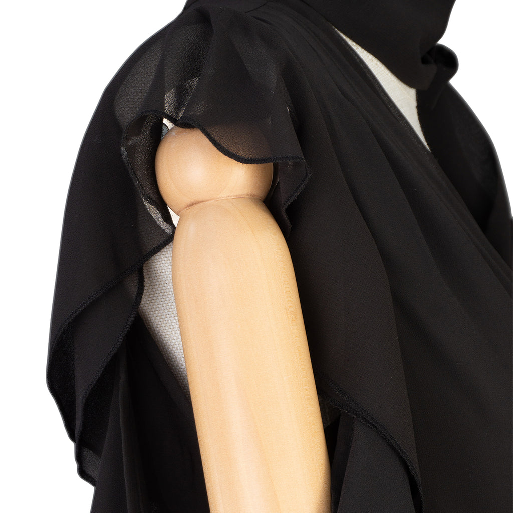 Black Chiffon Cold-Shoulder Dress – Drama &amp; Elegance Combined