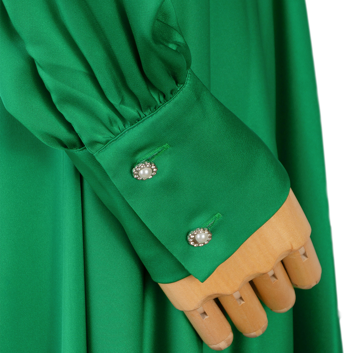 Emerald Green Wrap Maxi Dress – Elegant Flow in Every Step