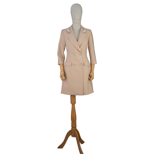 rose gold blazer dress Sequins On The Rocks Blazer Dress in Rose Gold Curves