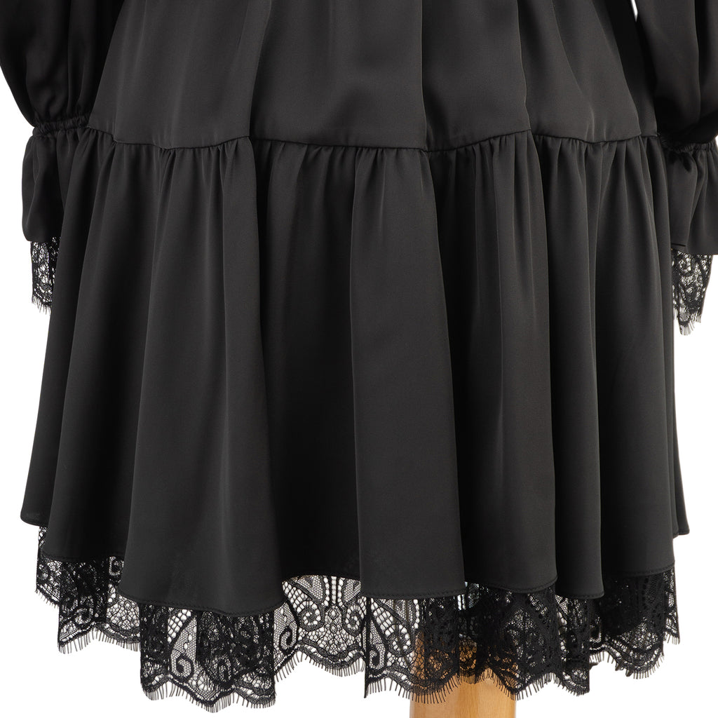 Black Ruffled Lace Dress – Romantic with an Edge
