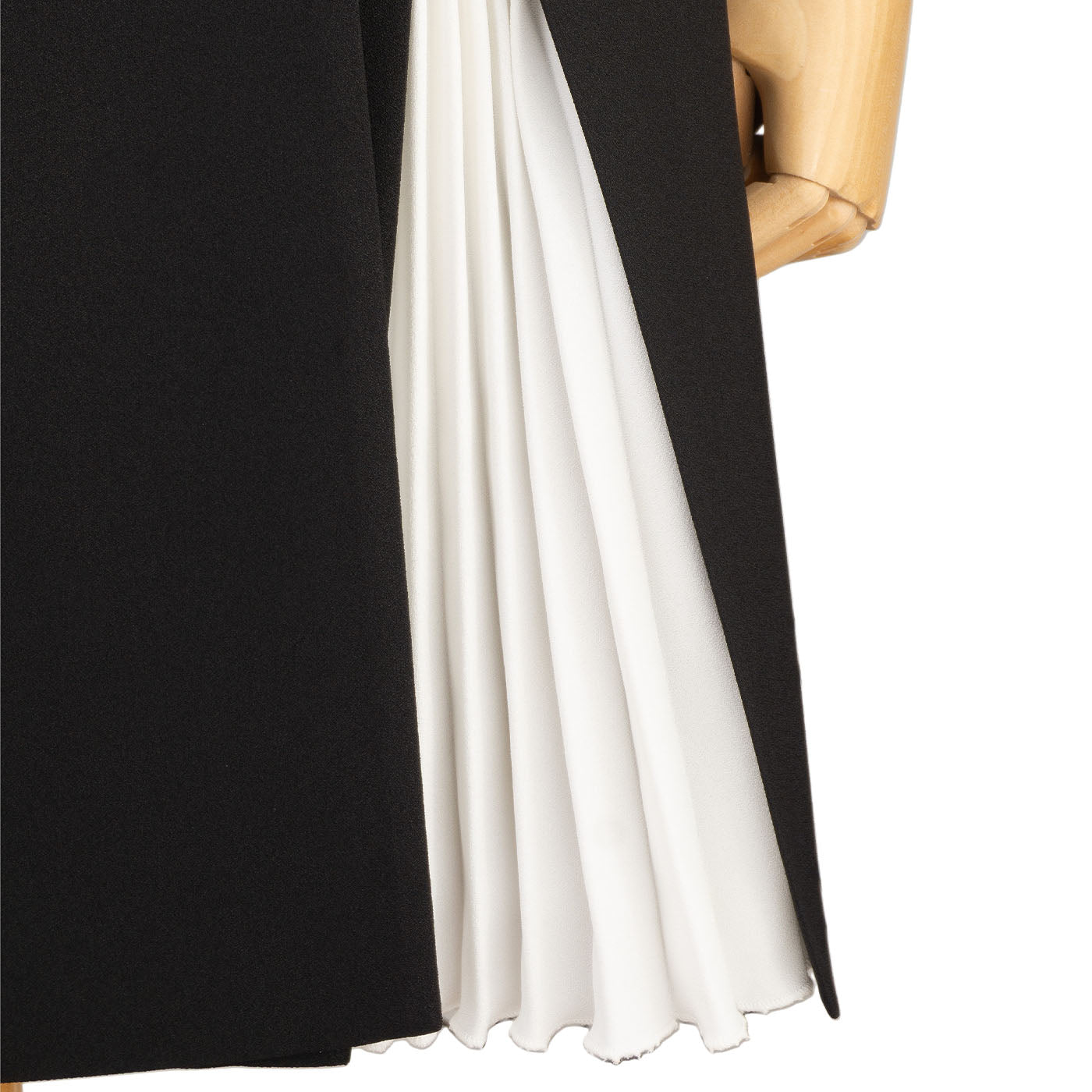 Black &amp; White Pleated Blazer Dress – Sharp Elegance with a Twist