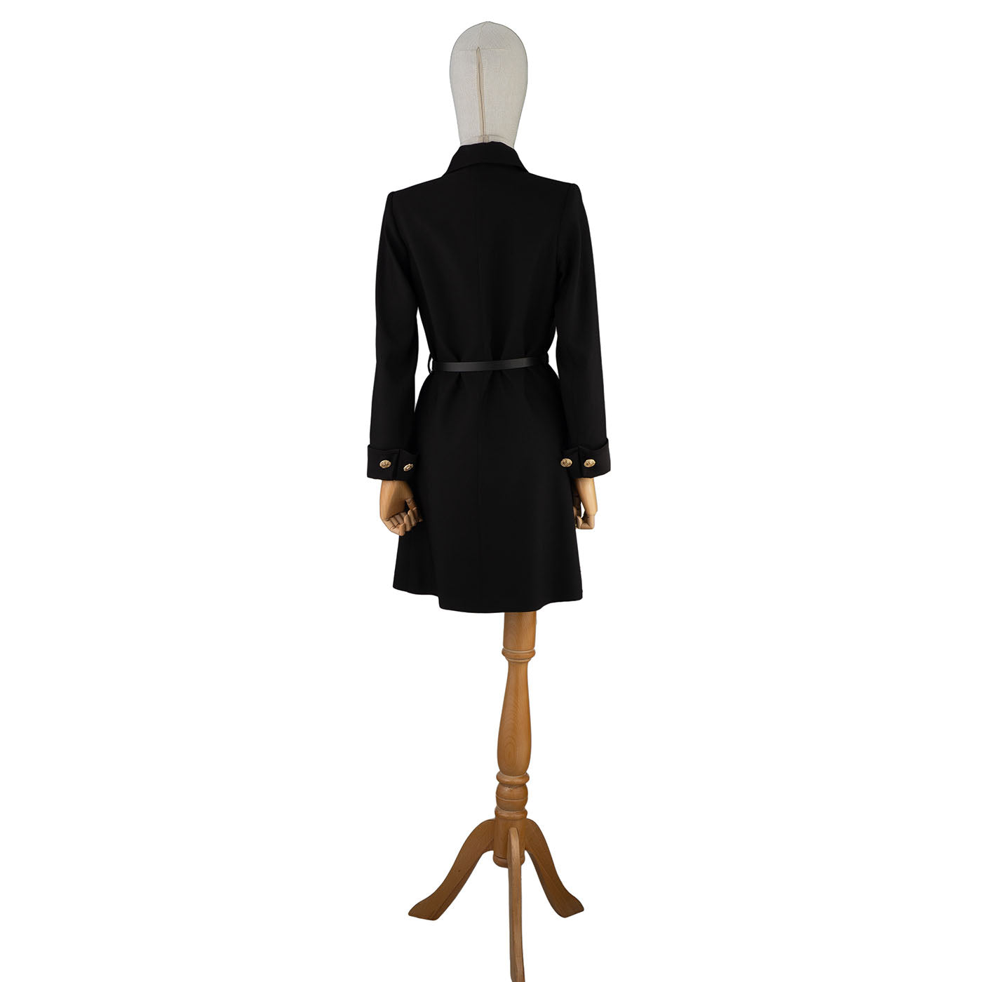 Black Women's Blazer Dress with Chain Belt