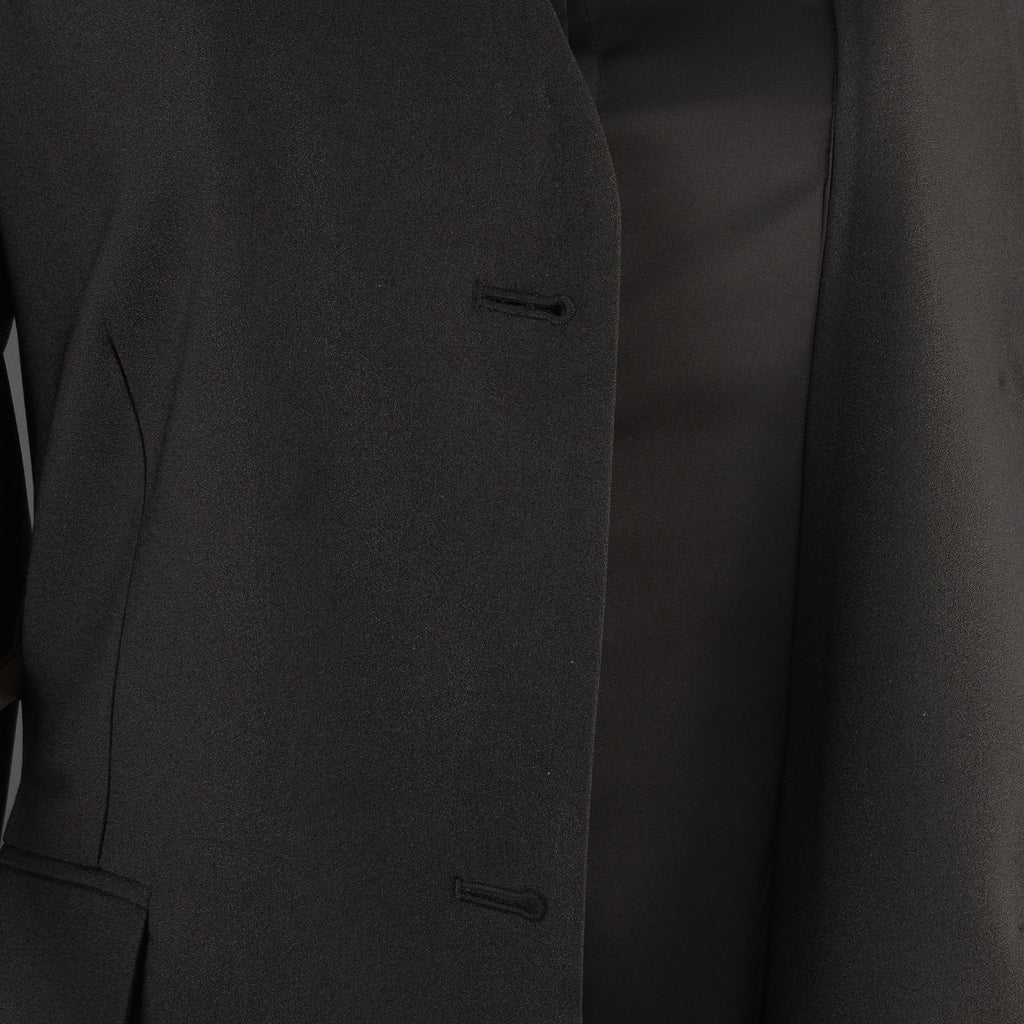 Black Women's Blazer Dress with Chain Belt