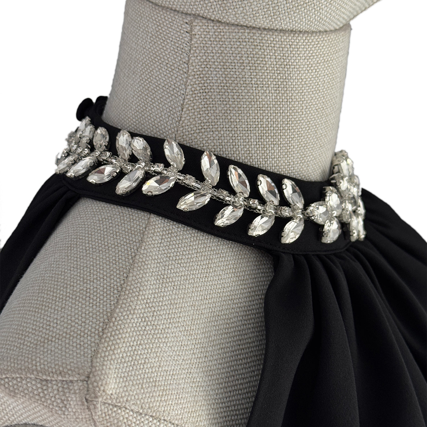 🖤 Off-Shoulder Black Midi Dress with Jewel Neckline