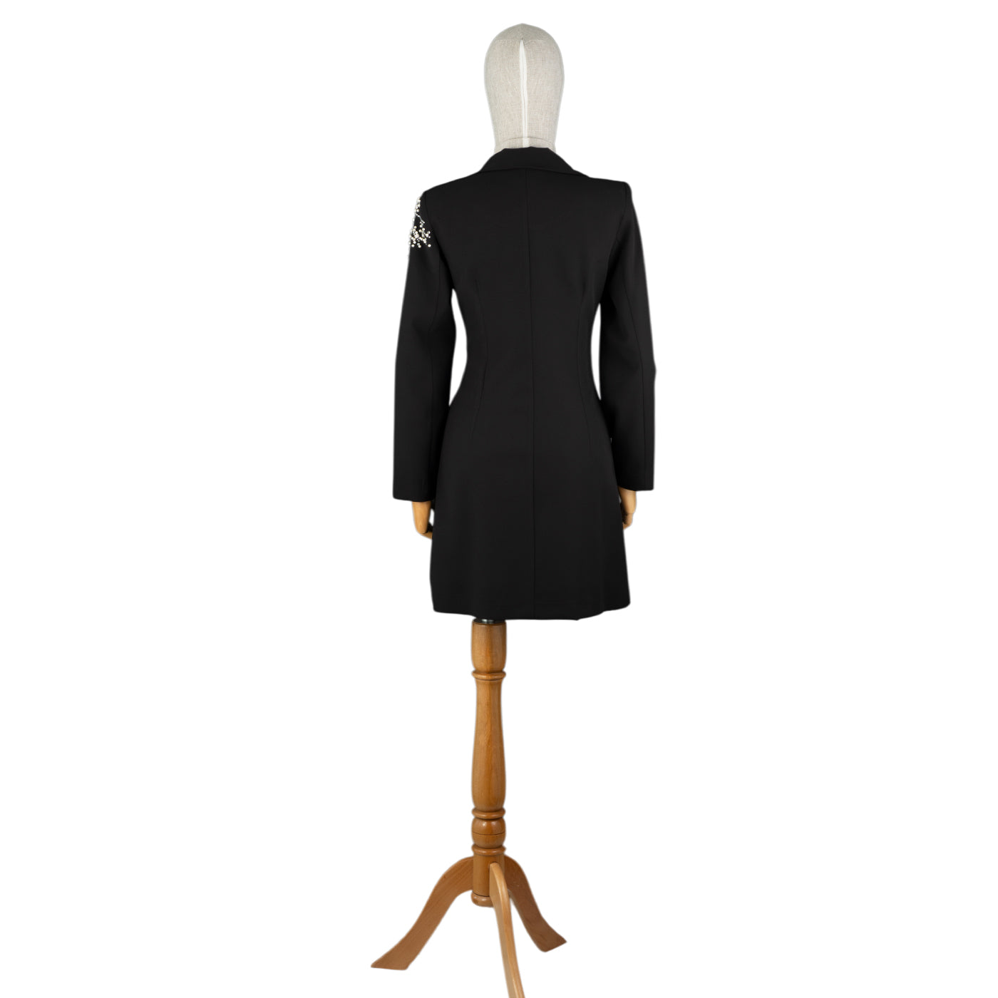 Black Embroidered Blazer Dress – Elegance in Every Stitch