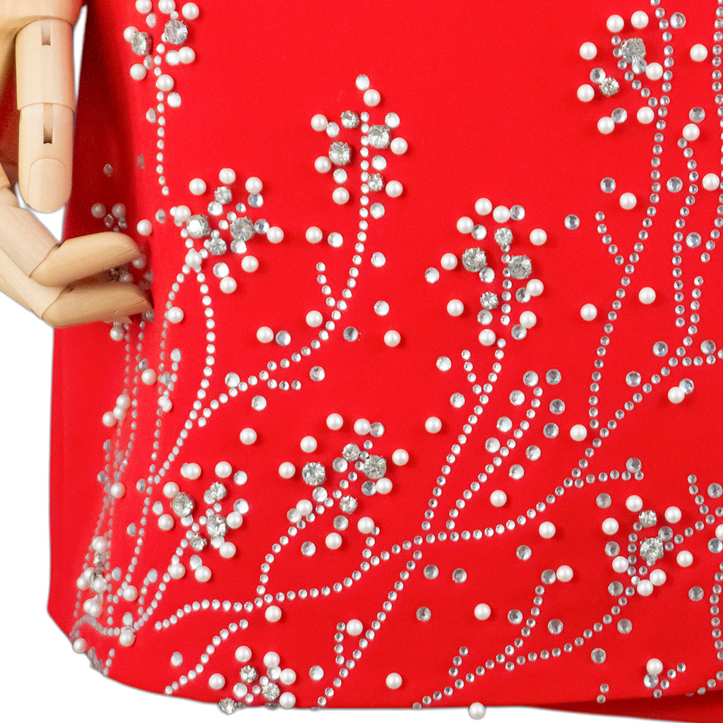Red Embroidered Blazer Dress – Bold and Elegant Statement