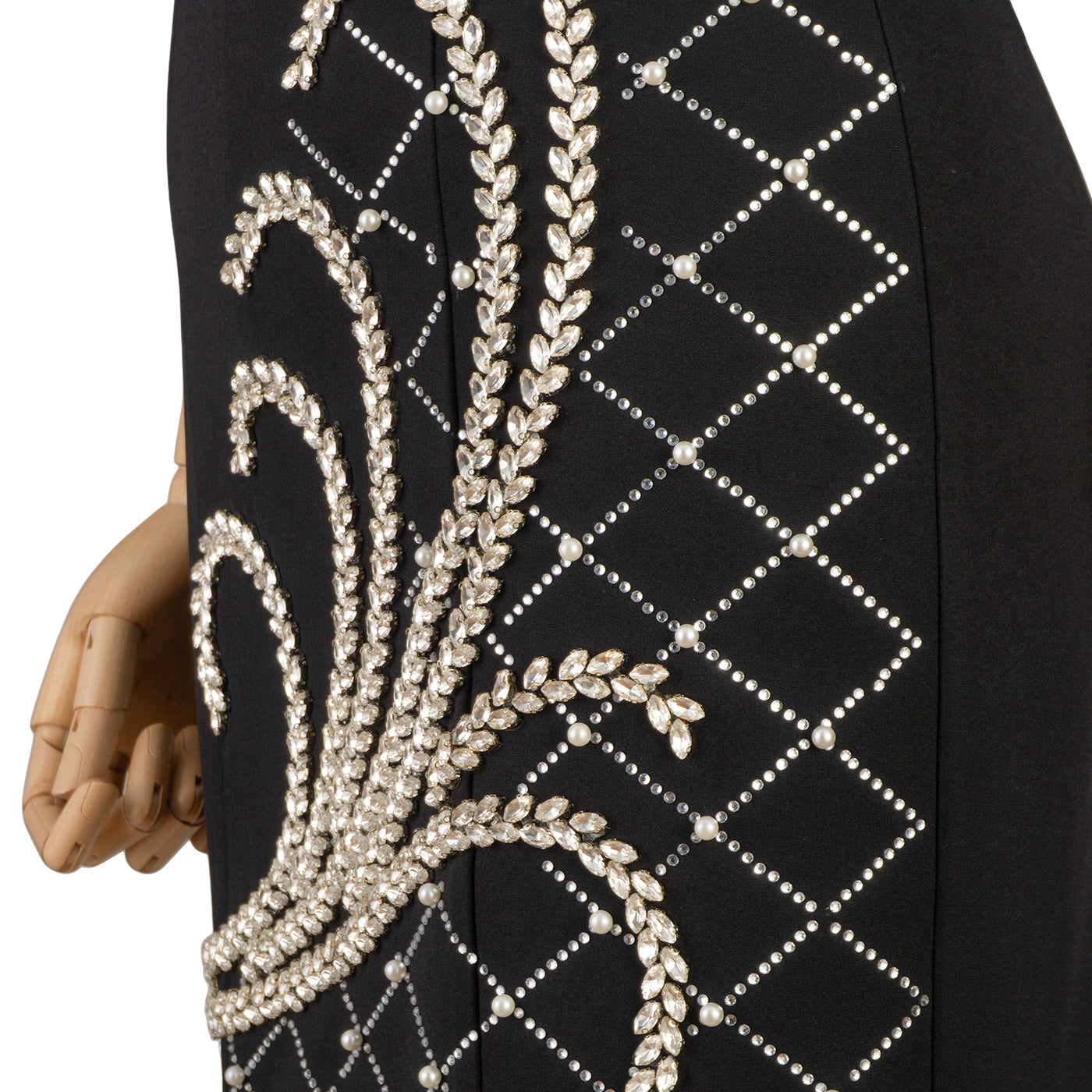 Black Strapless Mini Dress with Embroidery – Grace and Glamour