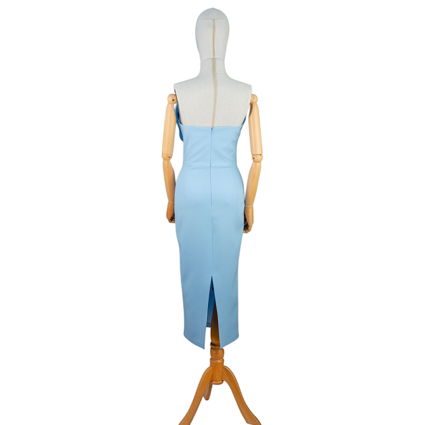 Light Blue Petal Bodice Dress with Crystal Chain Details