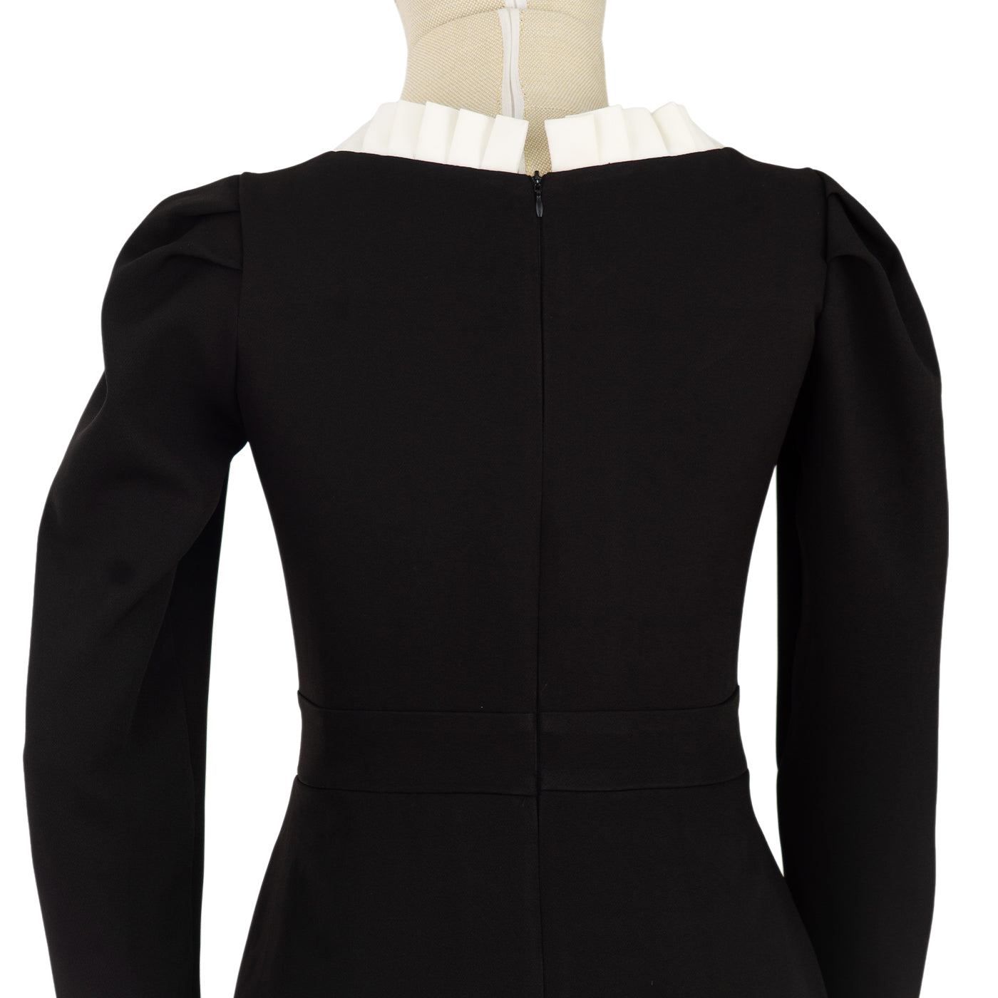 Elegant Black &amp; White Dress with Pearl Buttons