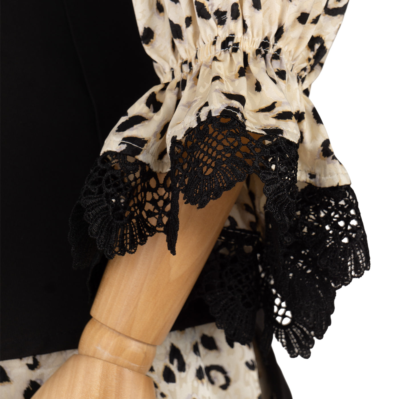 Dress with Contrast Corset and Leopard Print