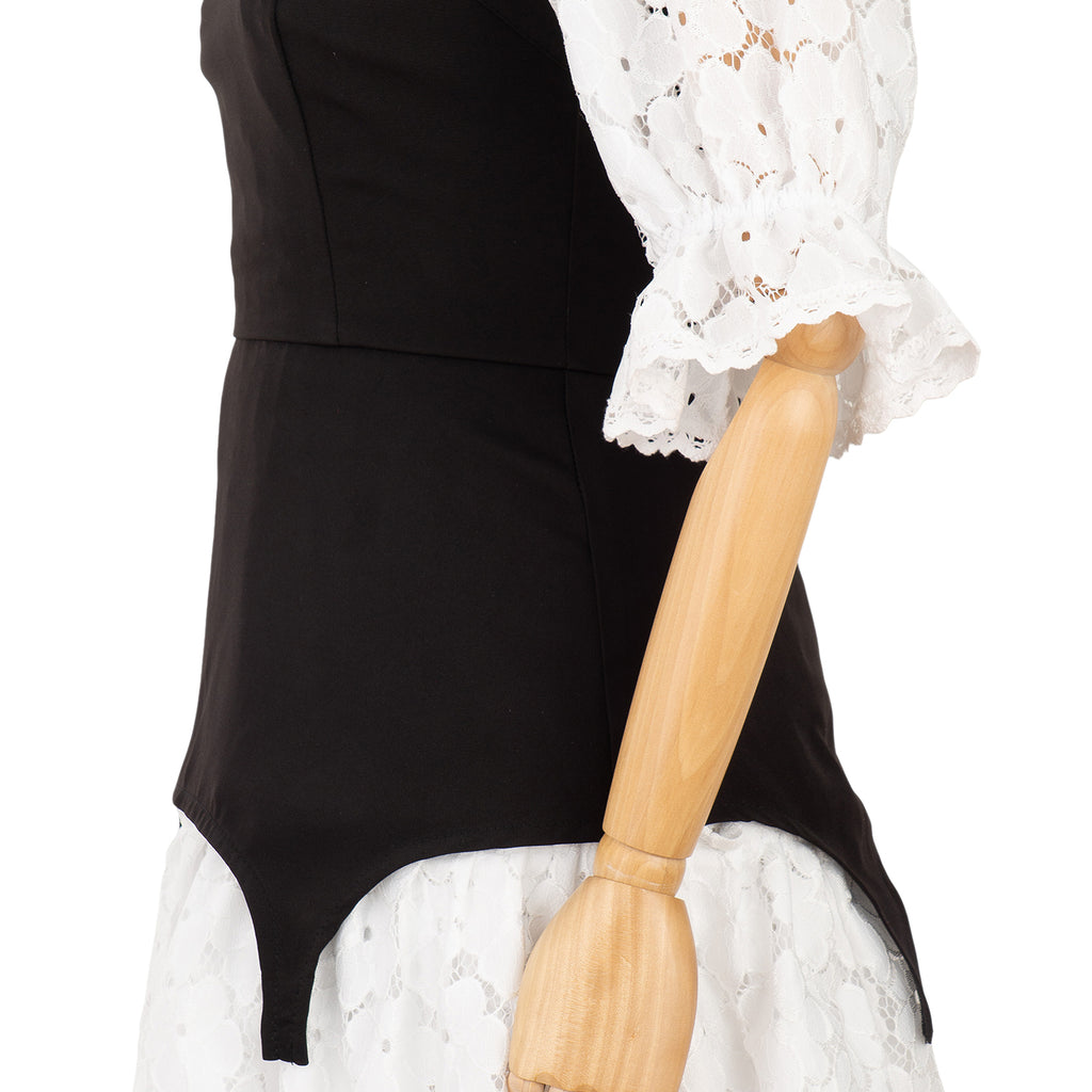 Dress with Contrast Corset and Lace