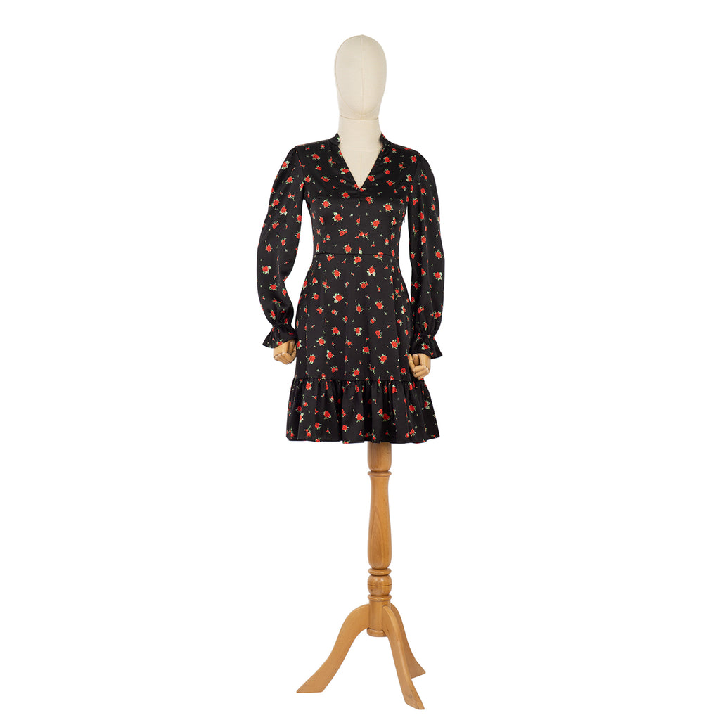 Dress with Green Corset and Floral Sleeves