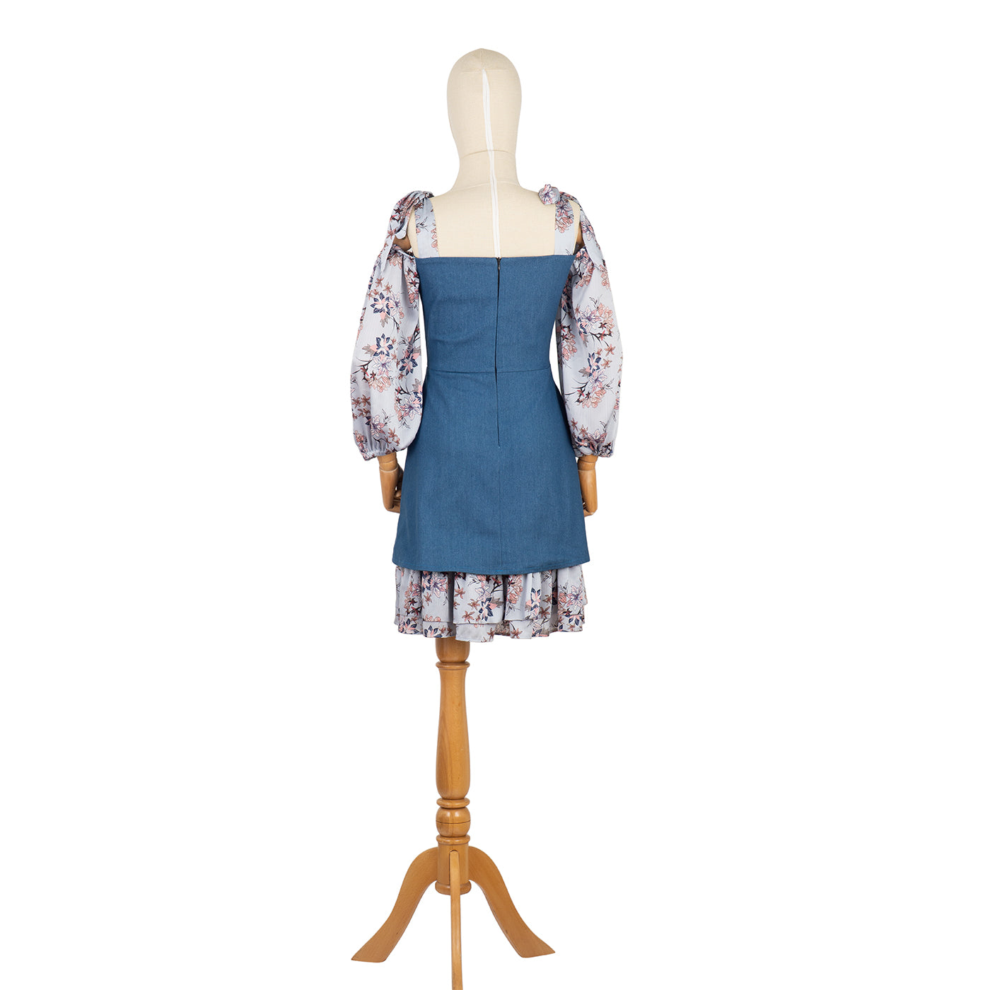 Off-Shoulder Dress with Floral Inserts