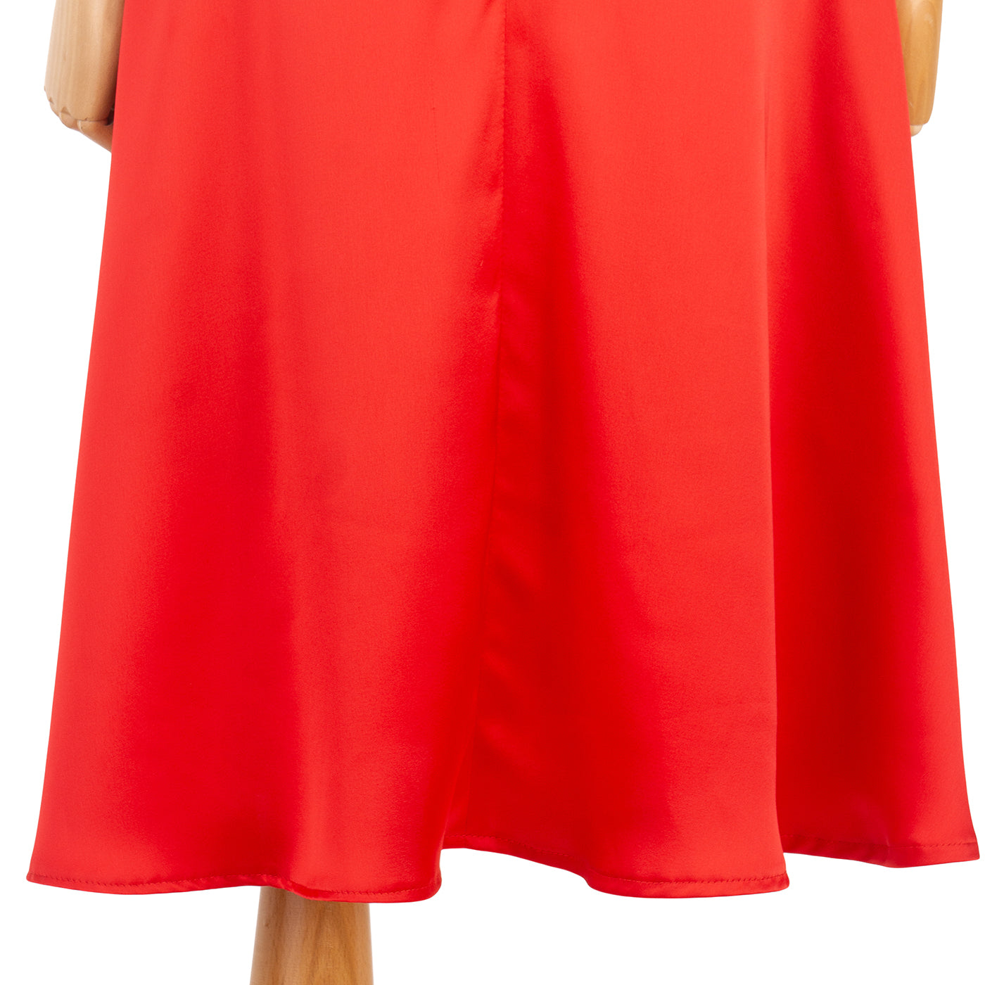 Red Satin Wrap Dress with Straps