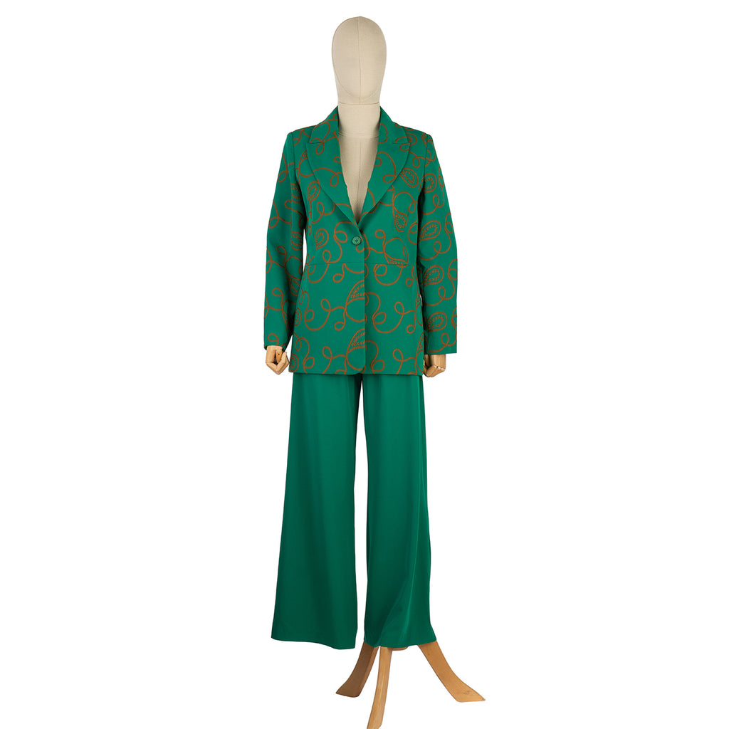 Women's Suit with Blazer and Wide-Leg Pants