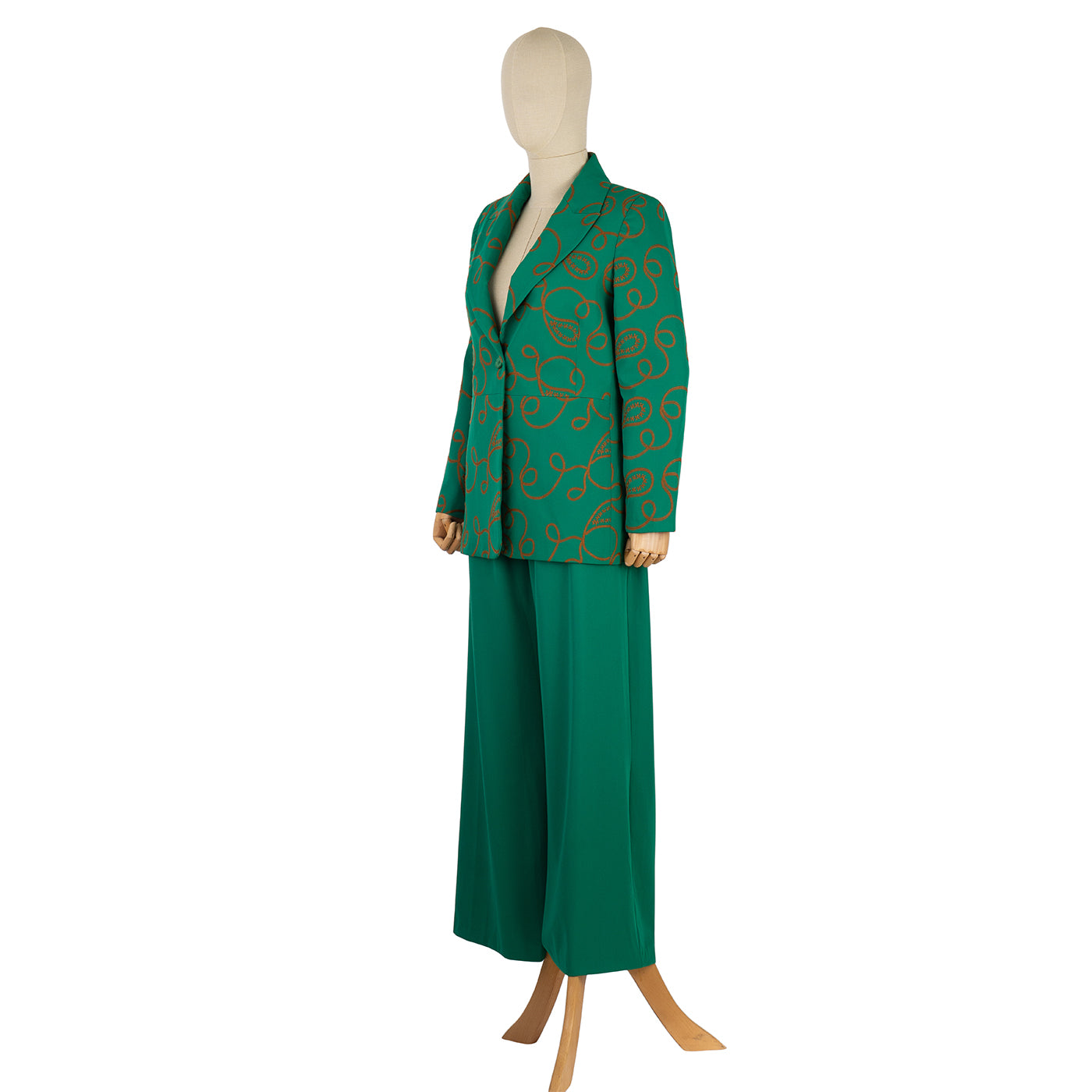 Women's Suit with Blazer and Wide-Leg Pants