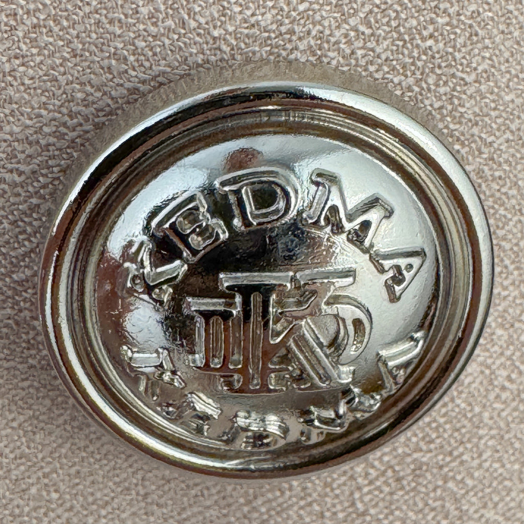 Beige Double-Breasted Suit with Pearl Buttons