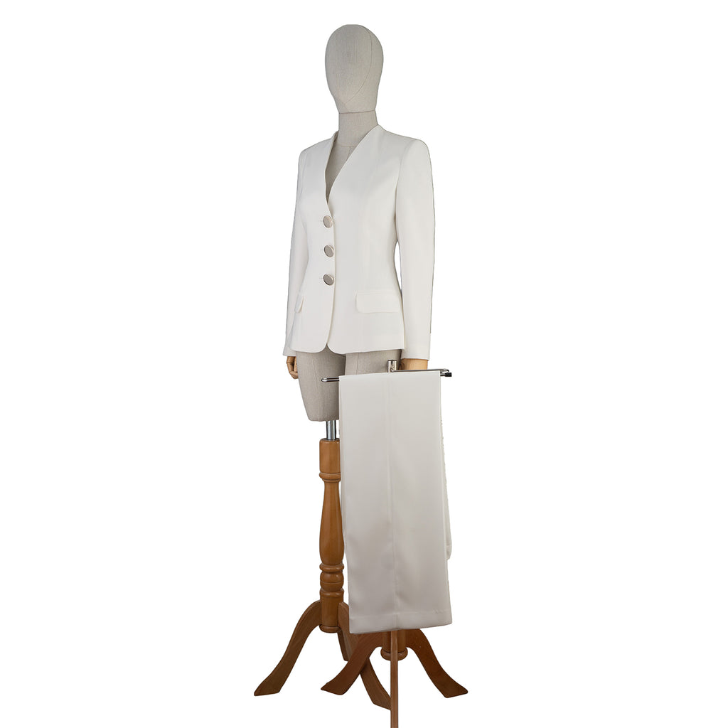 Ivory Suit with Statement Buttons – Understated Elegance
