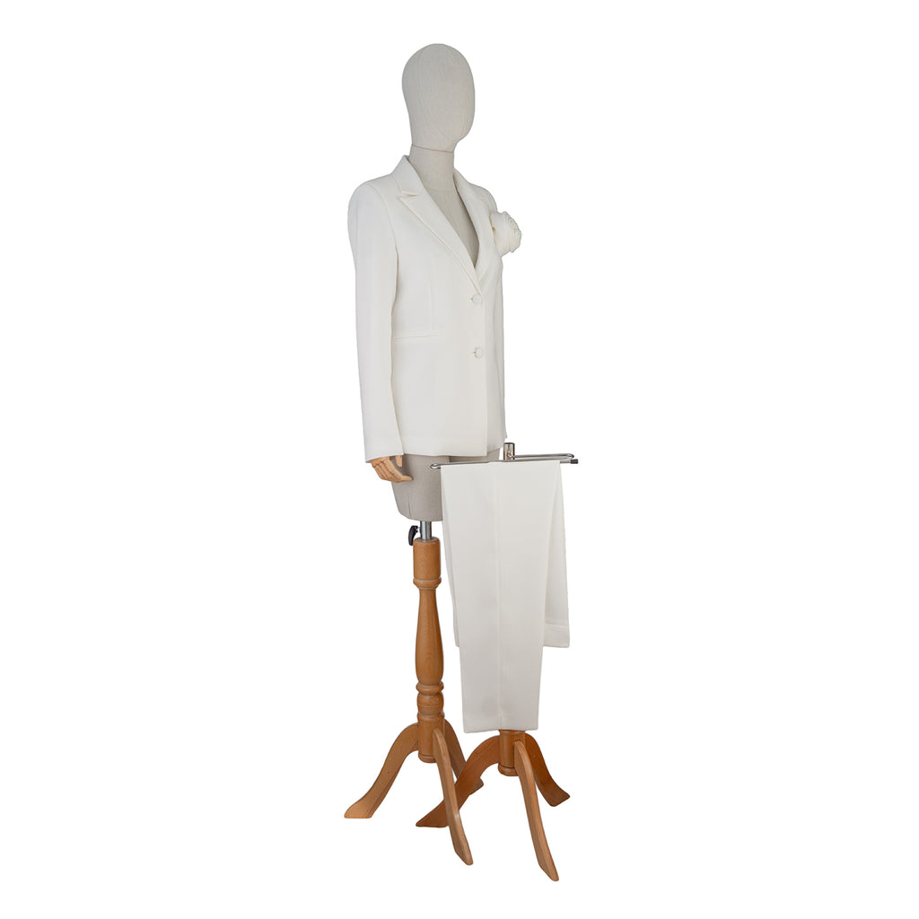 White Suit with Floral Detail — Modern Elegance Redefined