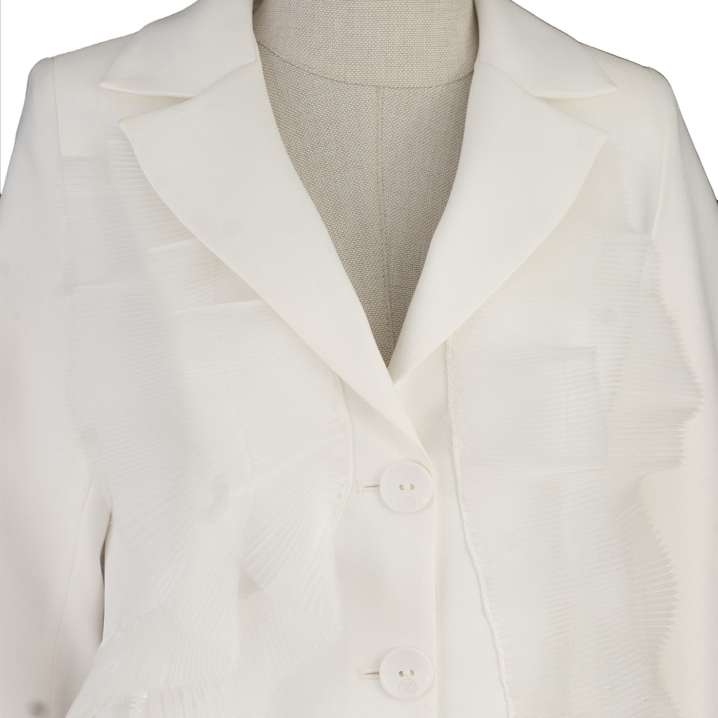 White Lightweight Shorts Suit with Long Blazer