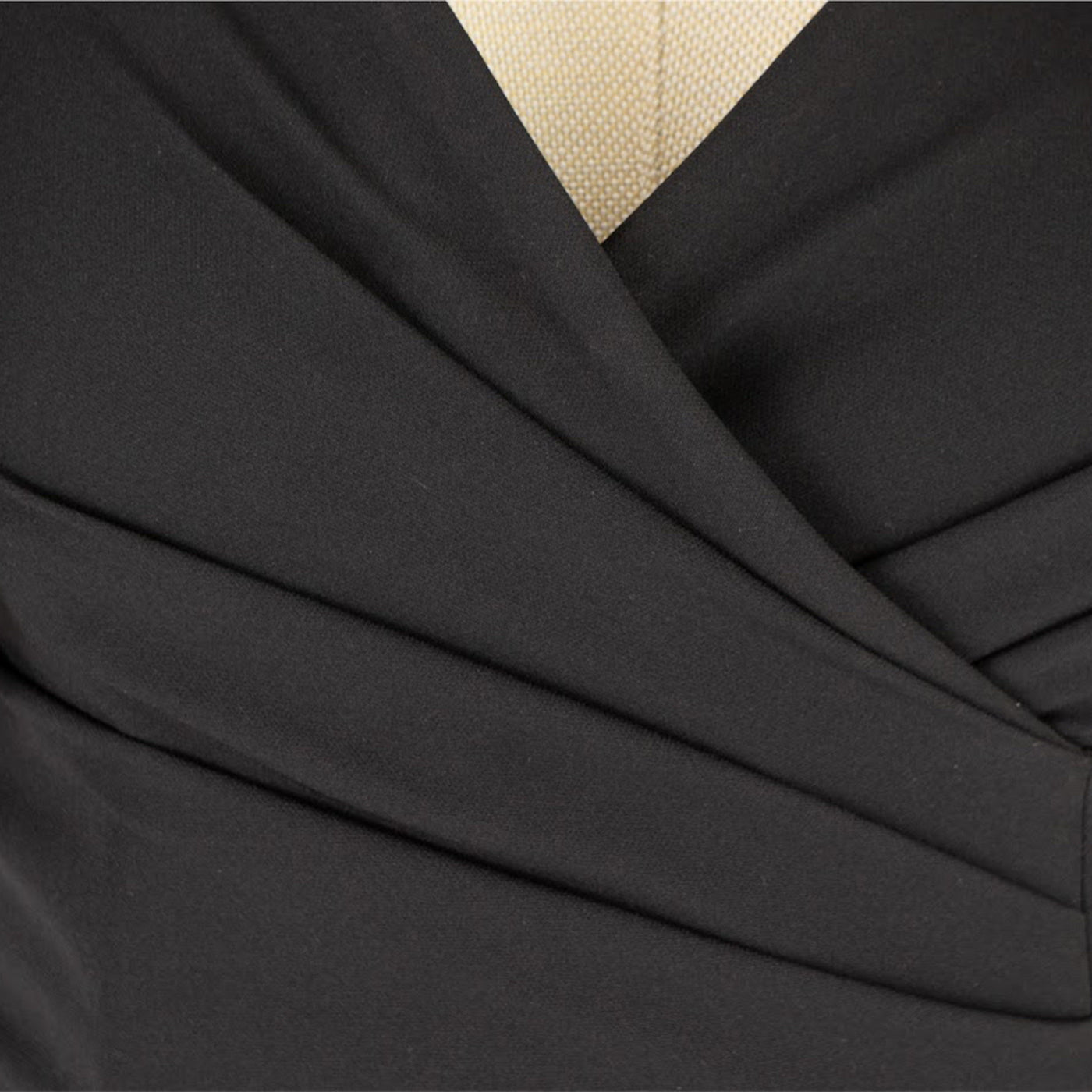 Black Midi Dress with Dramatic Ruffle Shoulders