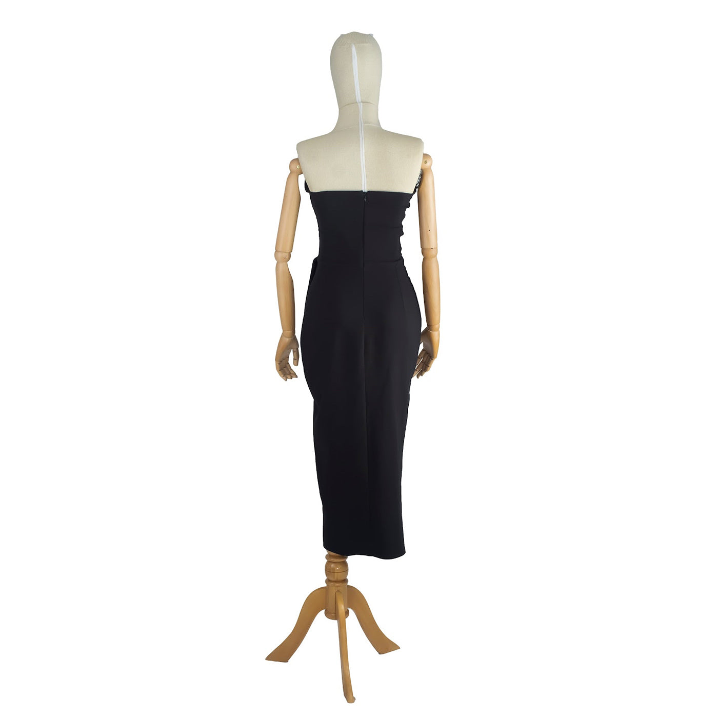 One-Shoulder Black Dress with Feather Detail